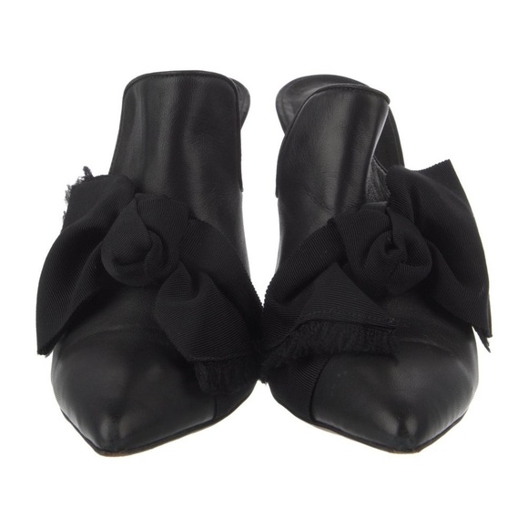 Veronica Beard
Leather Bow Accents Mules black 
Women's Size 37.5 - Picture 3 of 15